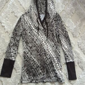 Calvin Klein Black and Gray Patterned Women's Sweater